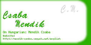 csaba mendik business card